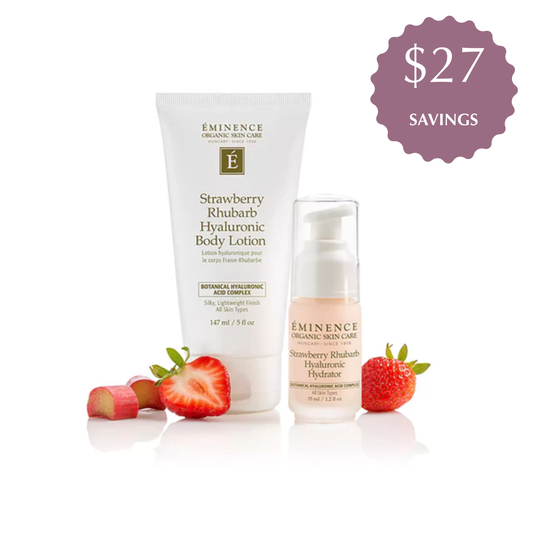 Eminence Organics Strawberry Rhubarb Hyaluronic Duo Collection Bundle