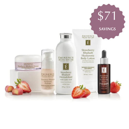 Eminence Organics Strawberry Rhubarb Hyaluronic Collection Bundle