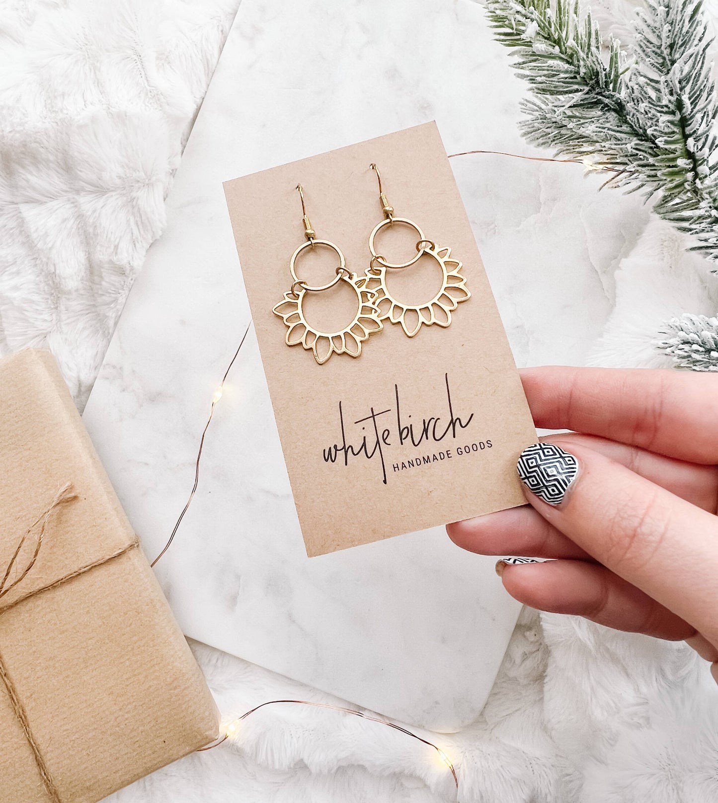 Brass Sunflower Earrings: 14k Gold Fill Hooks