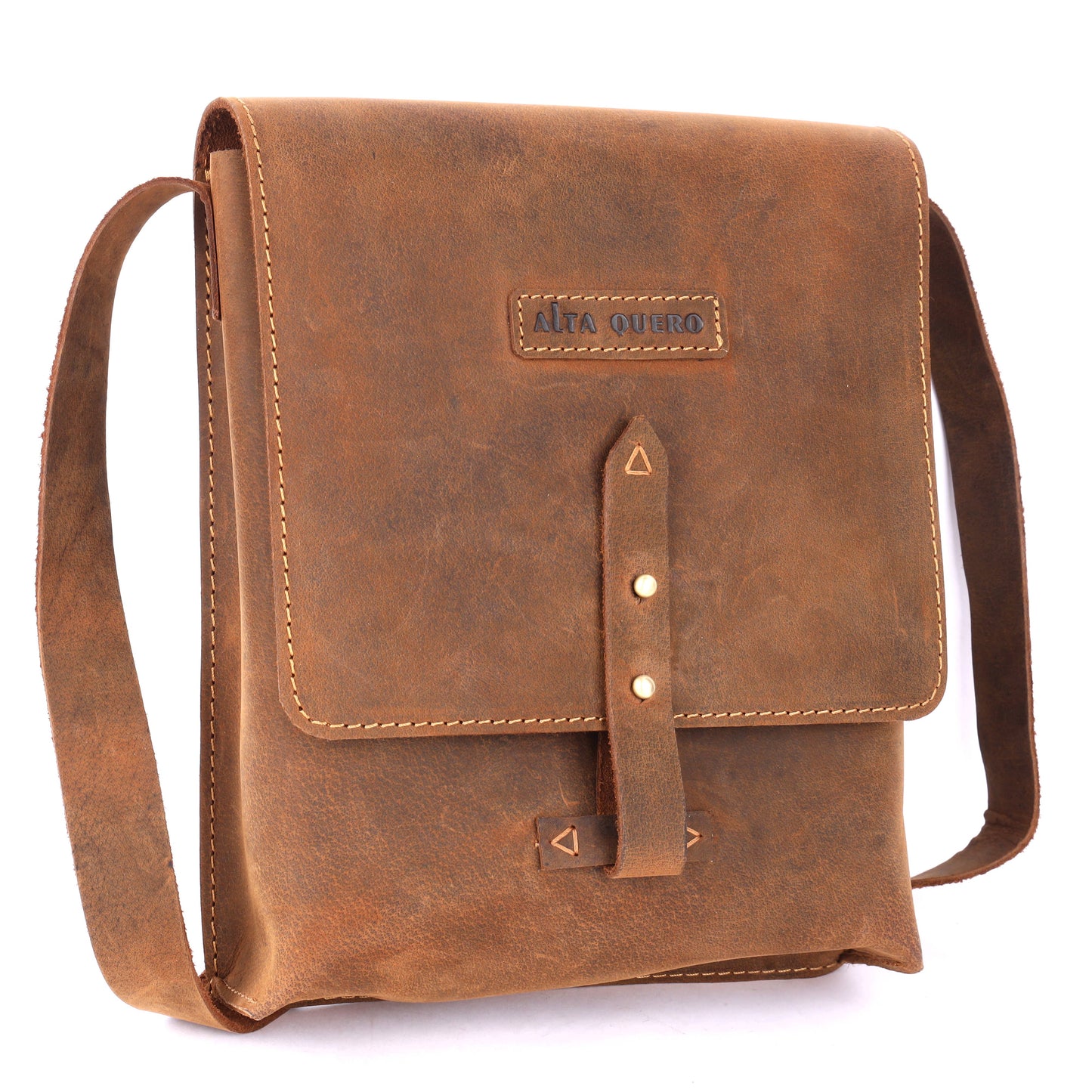 Genuine Leather Sling Crossbody bag - Brown (Messenger Bag)