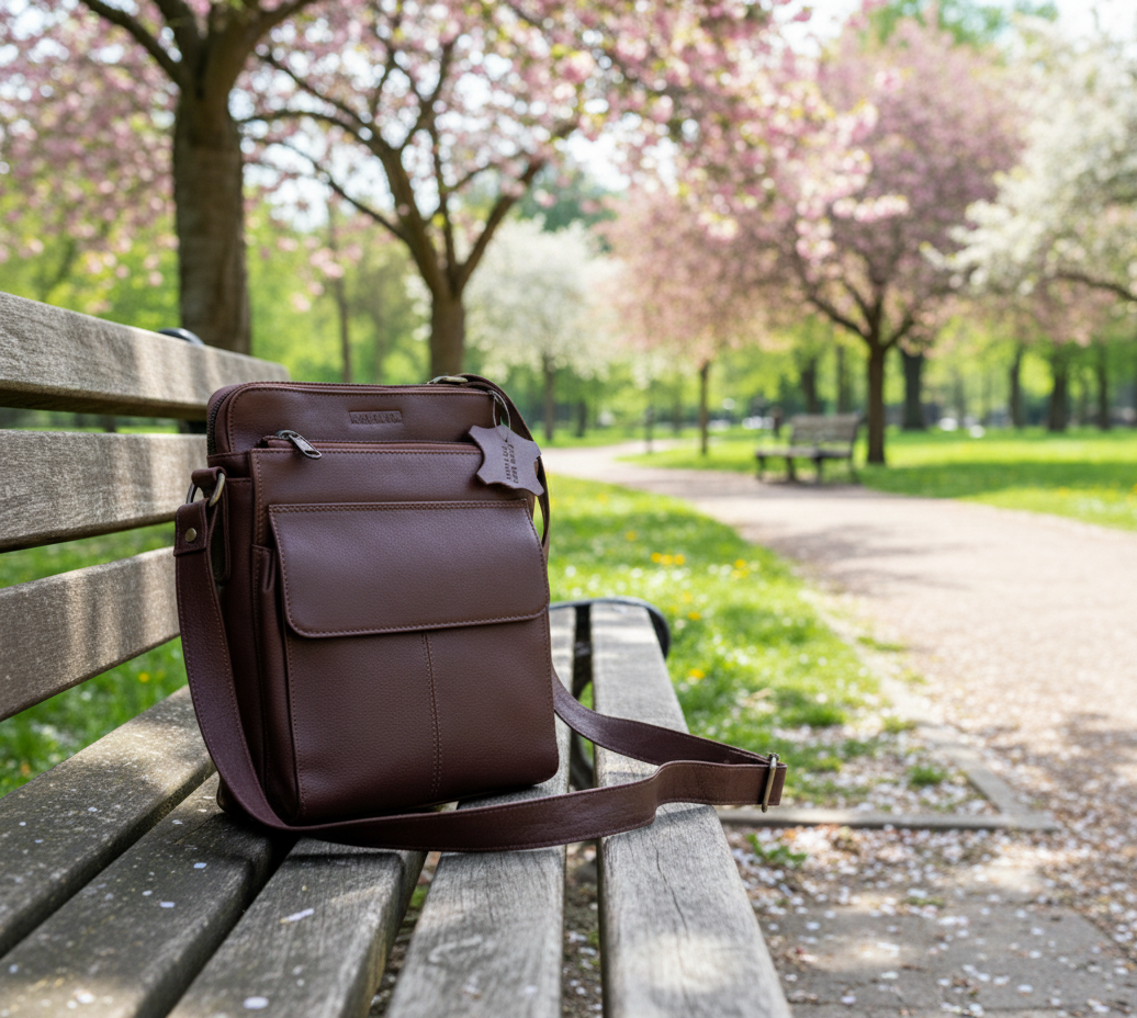 Genuine Leather Ladies Sling / Crossbody Bag Brown