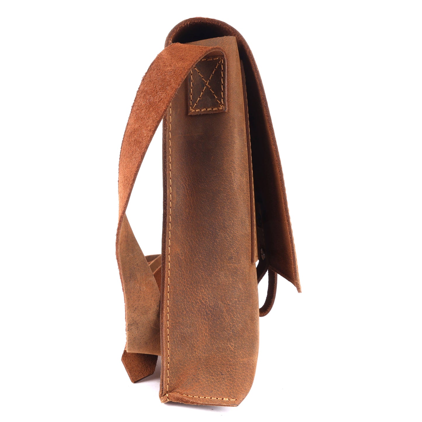 Genuine Leather Sling Crossbody bag - Brown (Messenger Bag)