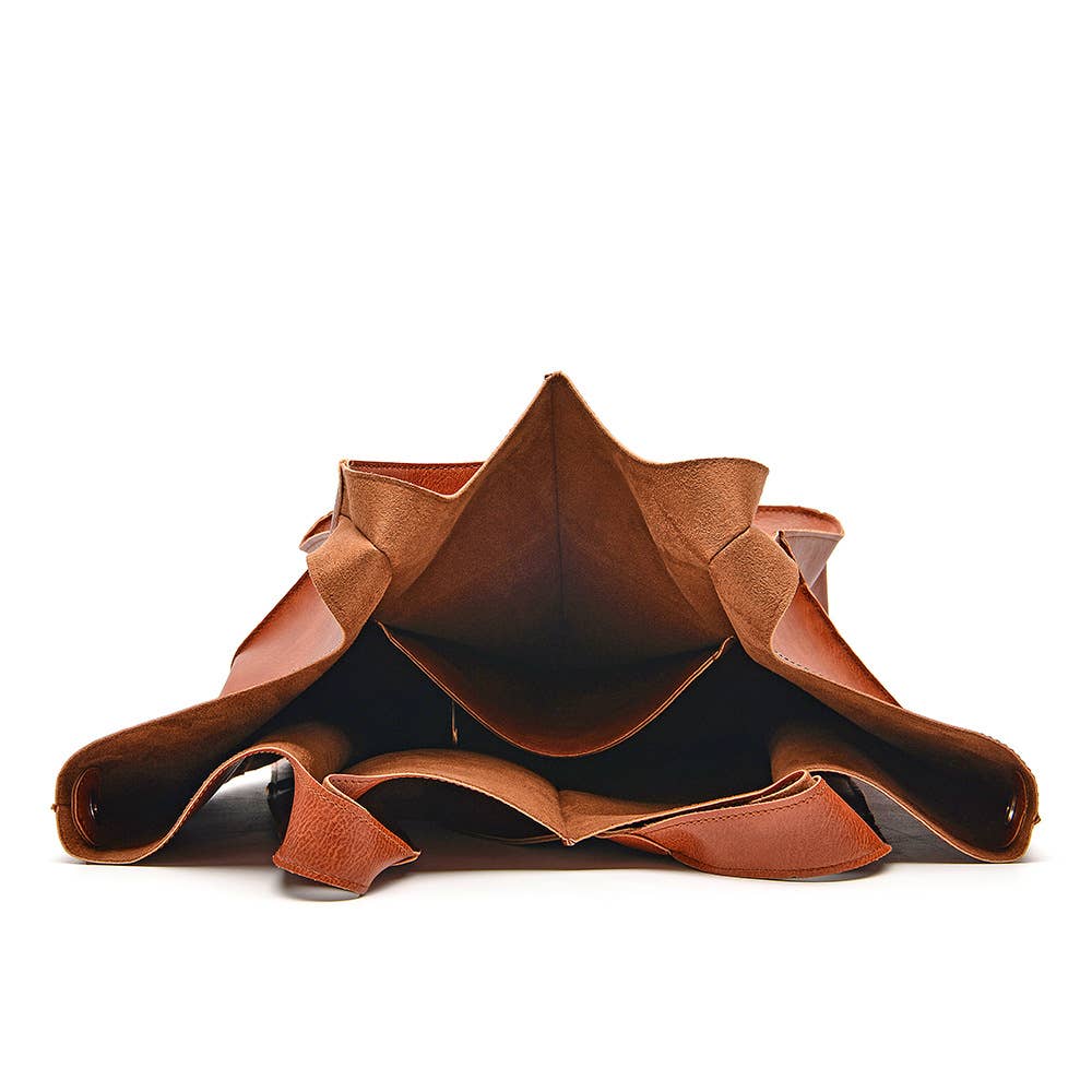 Women's shoulder bag large capacity Soft PU leather handbag: Rust / One size