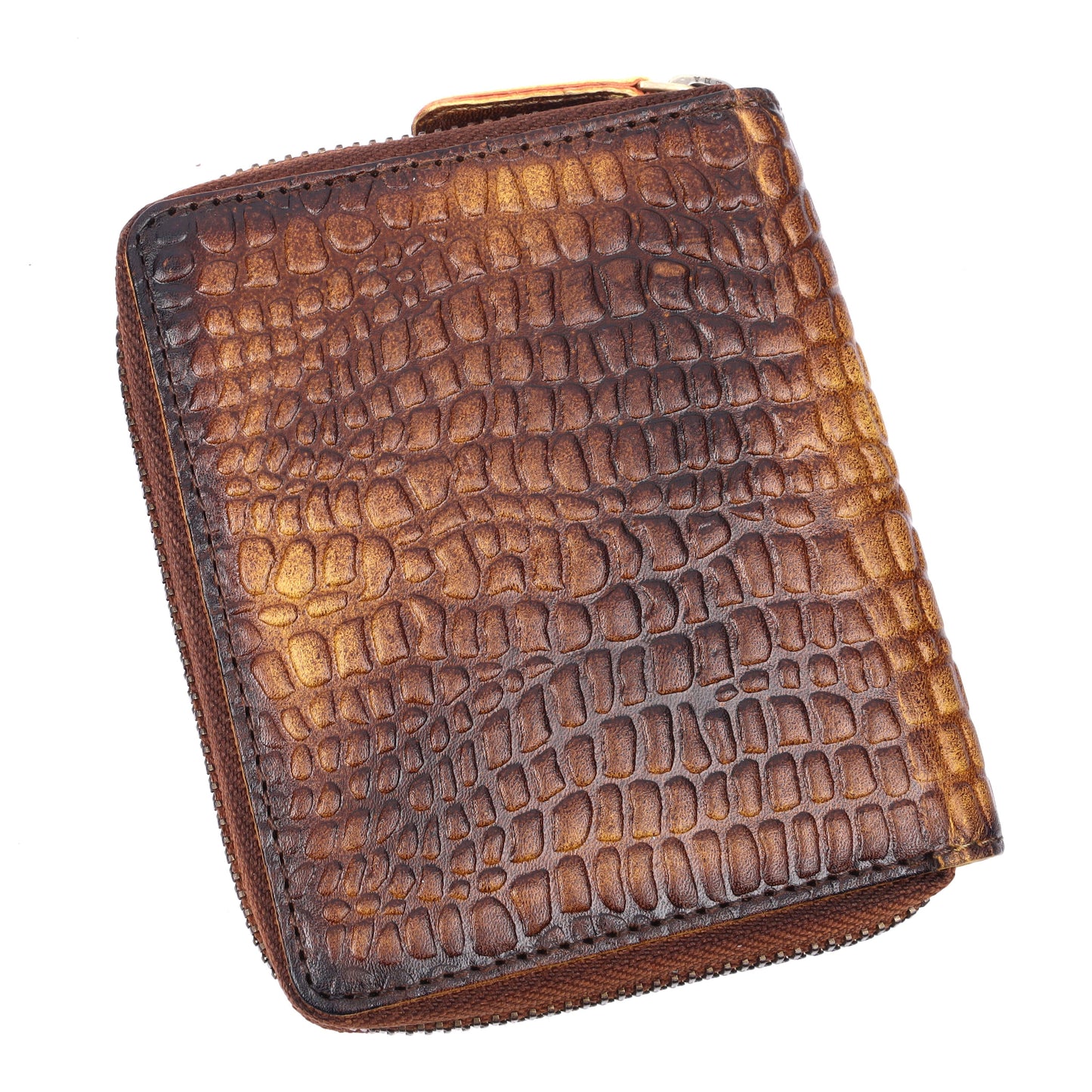 Leather wallet card holder RFID protection- Tan Brown