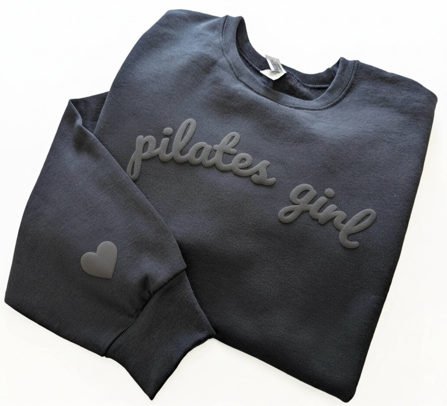 Puff Pilates Crewneck Sweatshirt for Women Fitness Studio: Black / Small