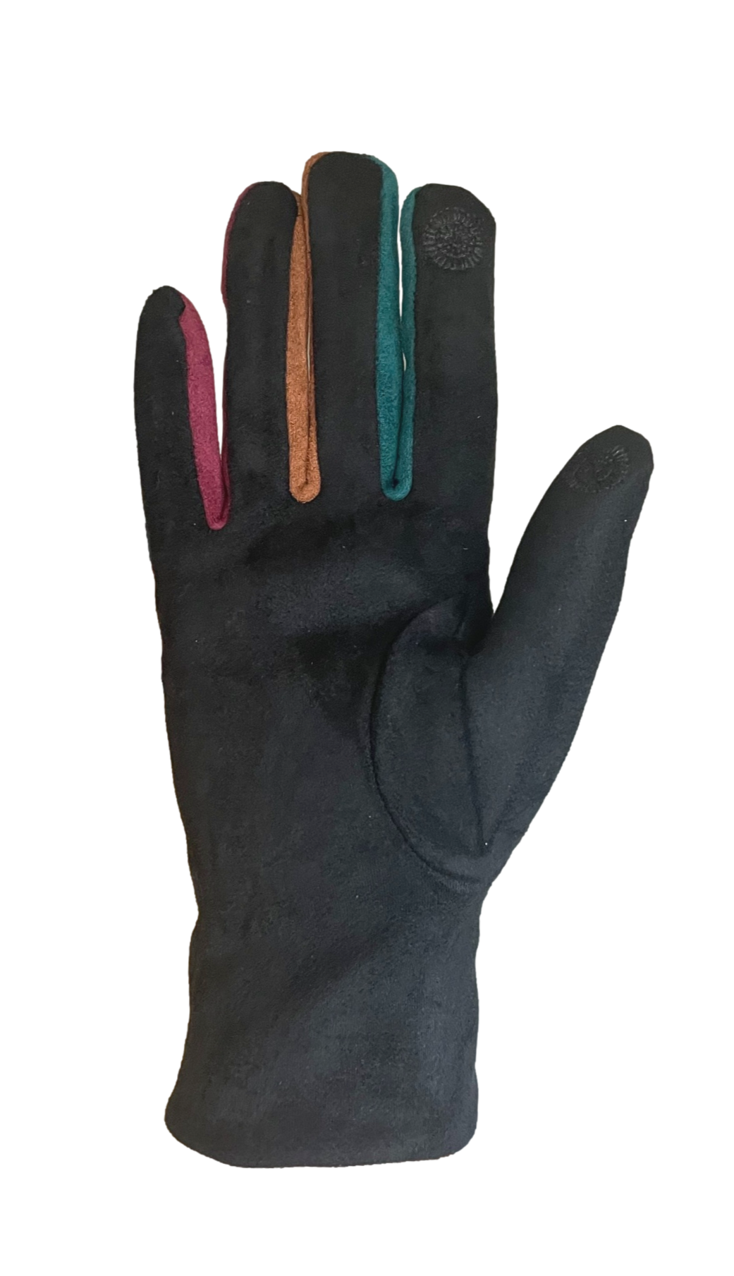 Ladies Microsuede Glove Contrast Forchettes: Navy / One Size