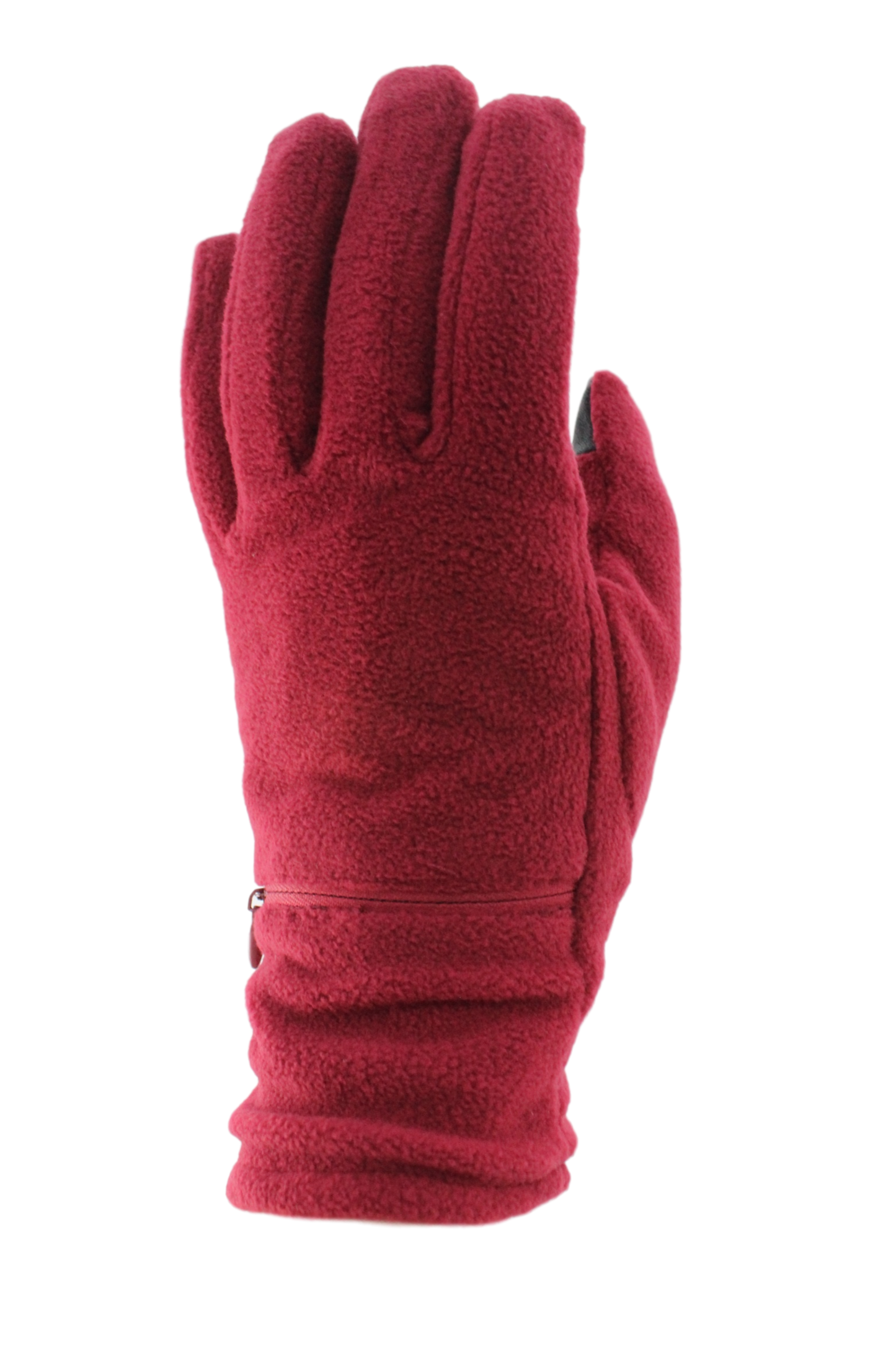 Women's Fleece Gloves Zipper Pocket: Olive / One Size