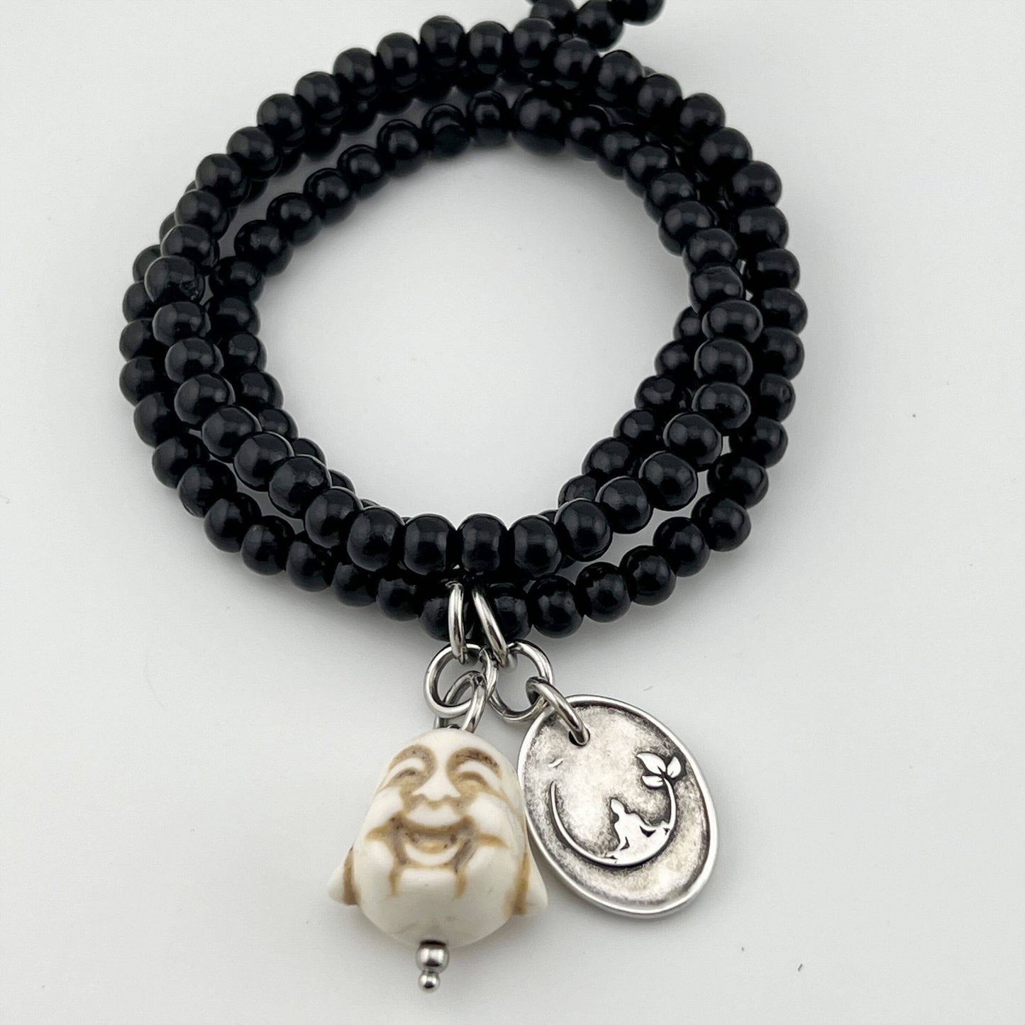 LIMITED EDITION | BREATHE | BUDDHA | Mala Bracelet: Gold / M/L