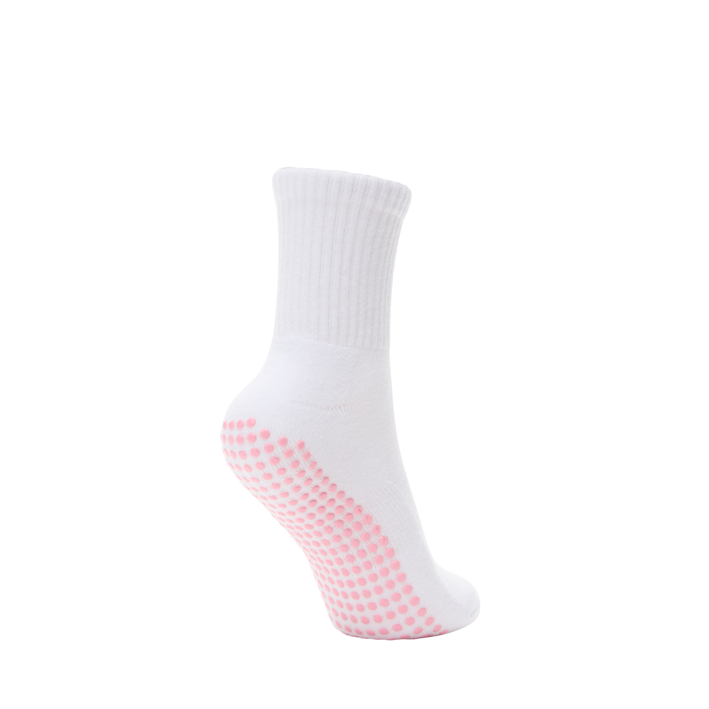 Pilates Social Club Grip Crew Socks: White / One Size