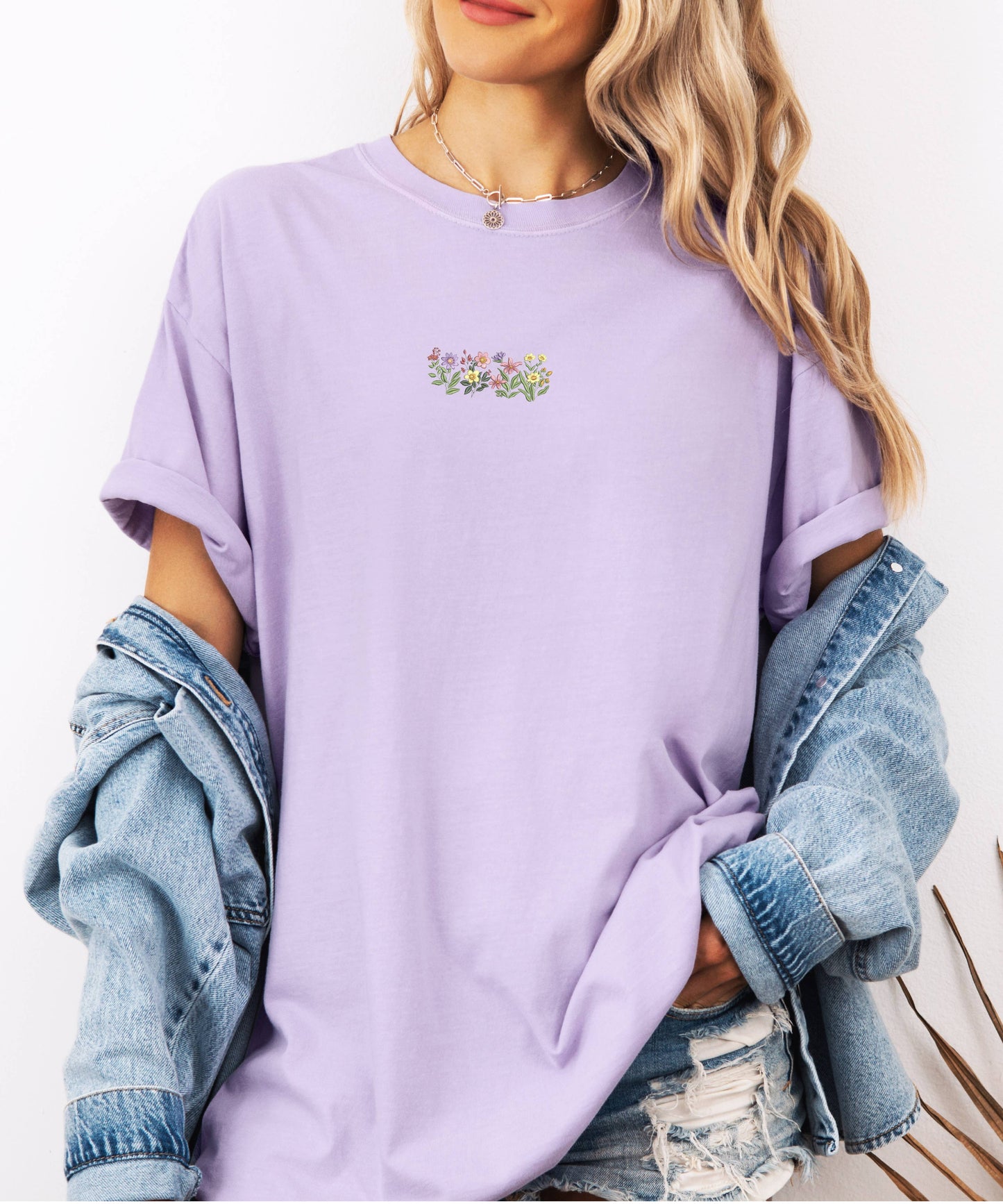 Embroidered Floral Shirt Summer Tops for Women Graphic Tee : Ivory / Small