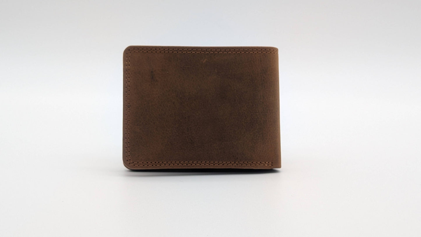Leather Mens wallet card holder RFID Protection Brown Design
