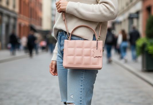 Genuine Leather Ladies Sling / Crossbody Bag - Pink (Bloom)