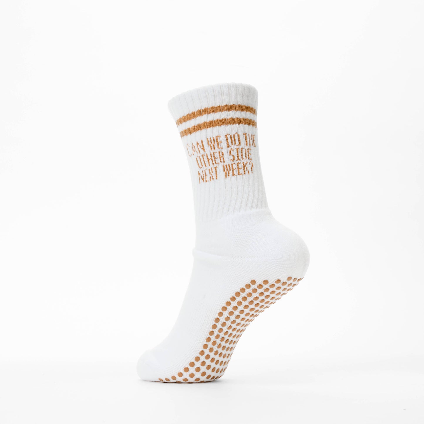 Can We Do The Other Side Next Week? Pilates Grip Socks: White / One Size