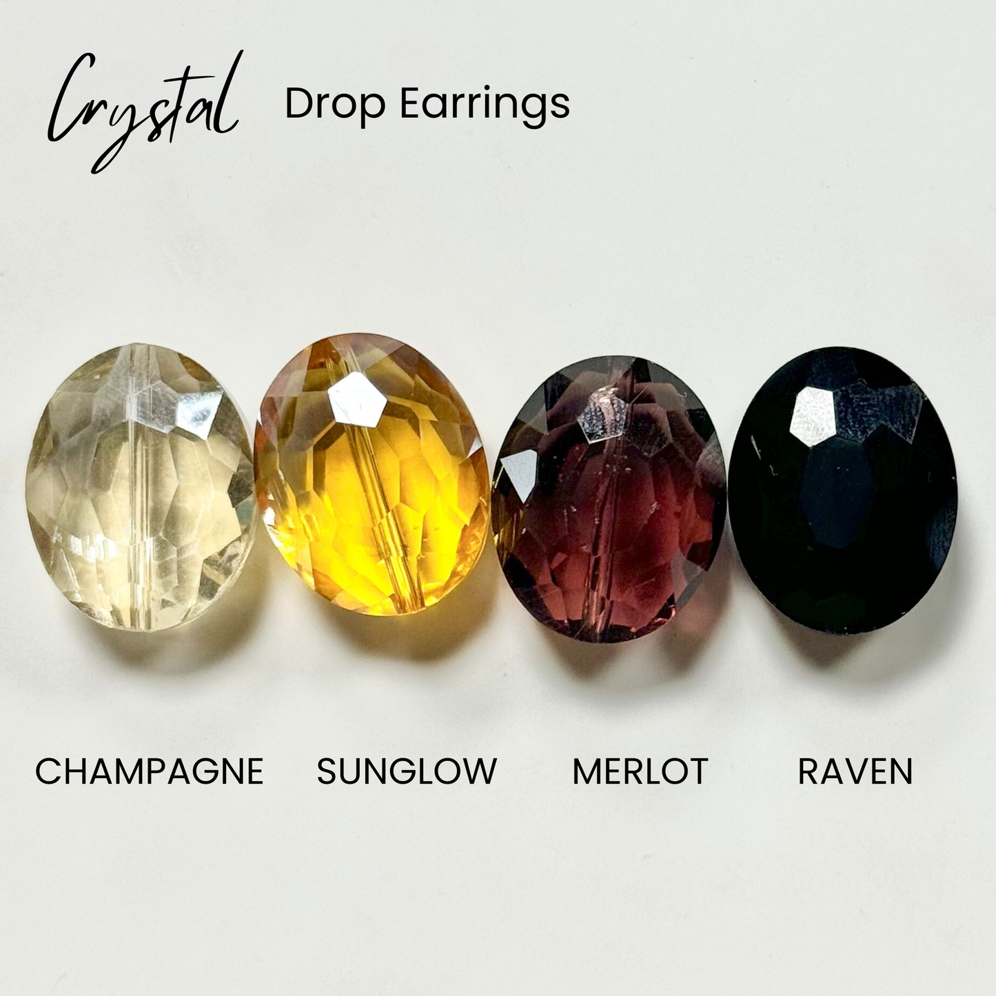 CRYSTAL | Drop Earrings: CHAMPAGNE / Gold