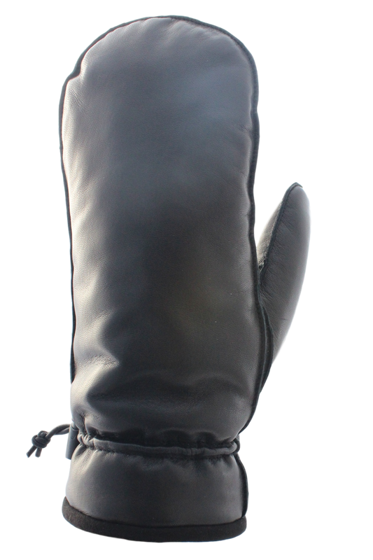 Men's Goatskin Leather Glitten in Black or Brown: Black / Large