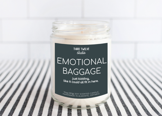Emotional Baggage Candle, Funny candle home decor