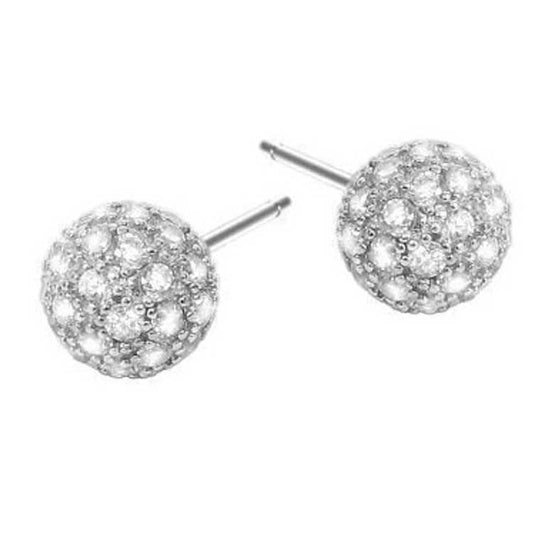8mm Sparkle Ball Pavé Stud