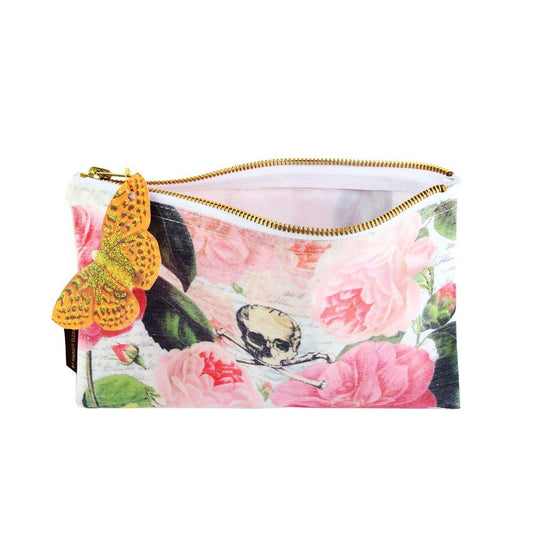 Skull with Roses Cosmetic Bag