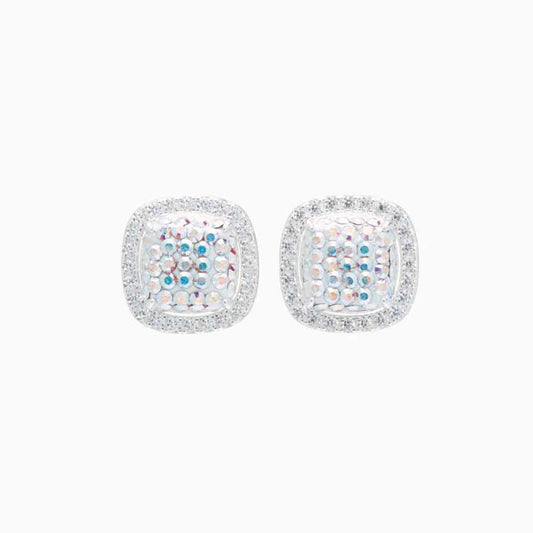Sparkle Cushion Halo Stud Earring