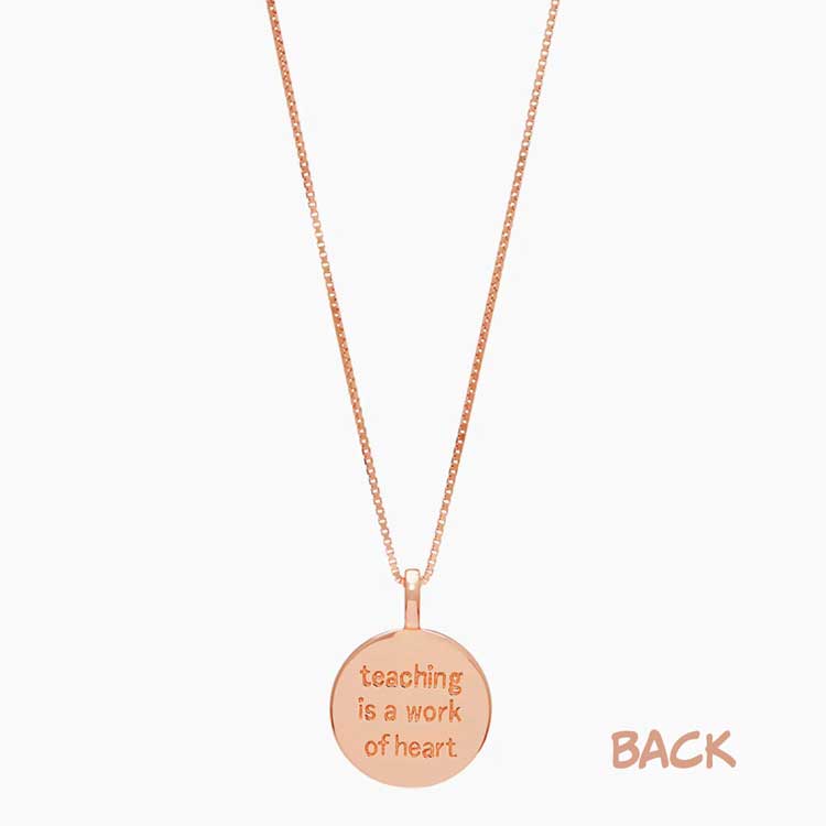 Teaching Is A Work Of Heart Pendant Necklace